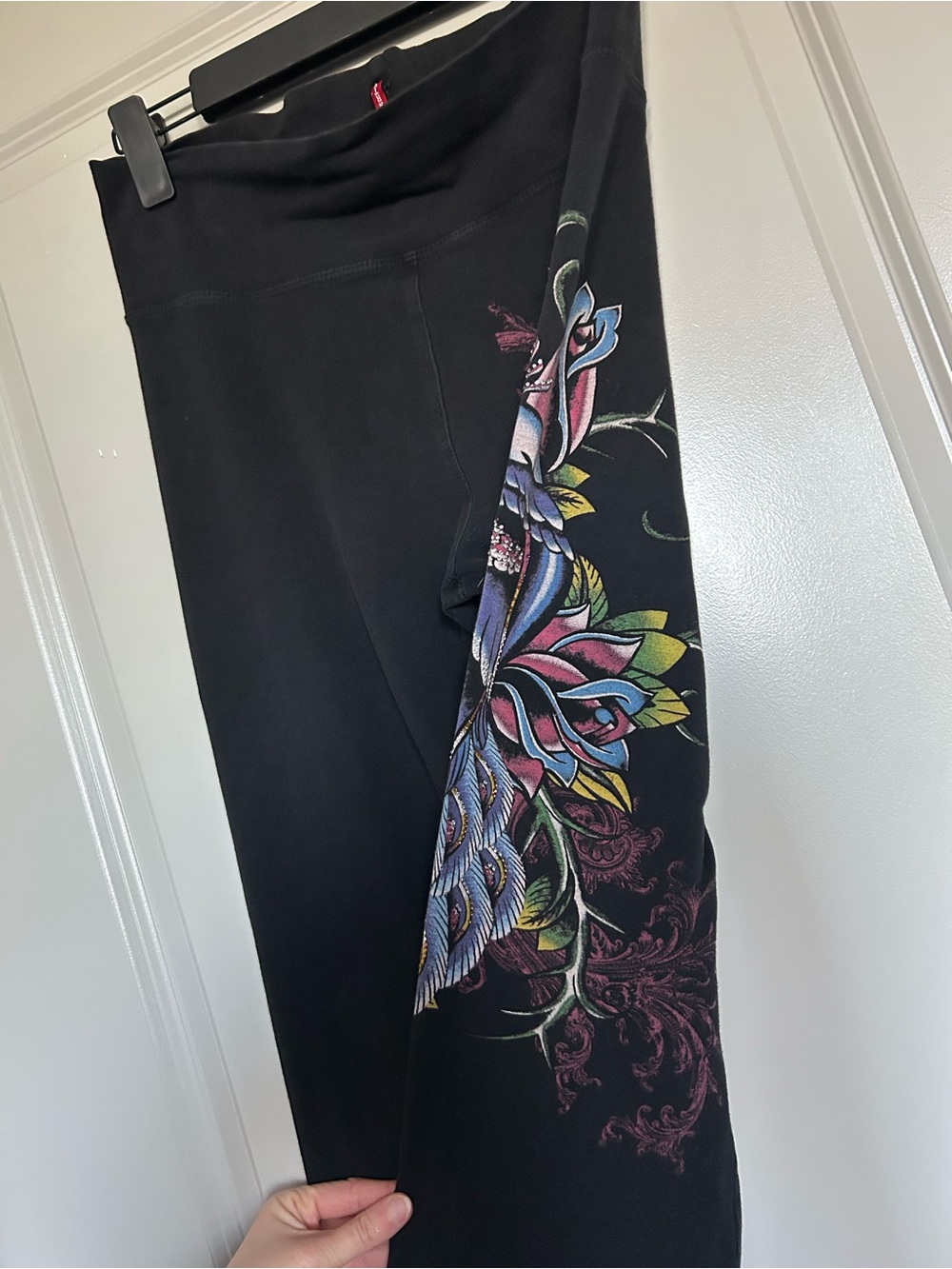 T Party Fashion Y2K Black Leggings with Multicolor Grunge Side detail - Picture 4 of 9